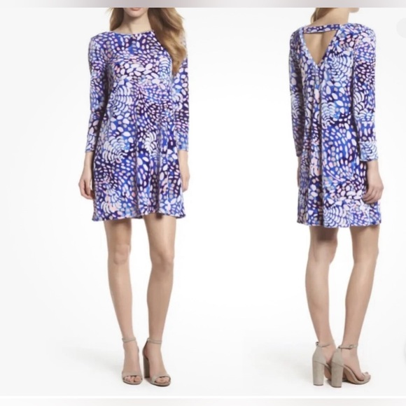 Lilly Pulitzer Olive Swing Dress in Bwckon Blue Sparkling Grotto - Picture 2 of 8